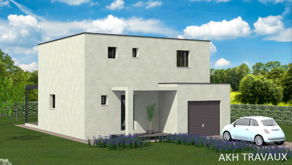 AKH Project  - Modèle Passiflora : Surfaces 85.57 m² et garage 18.00 m²